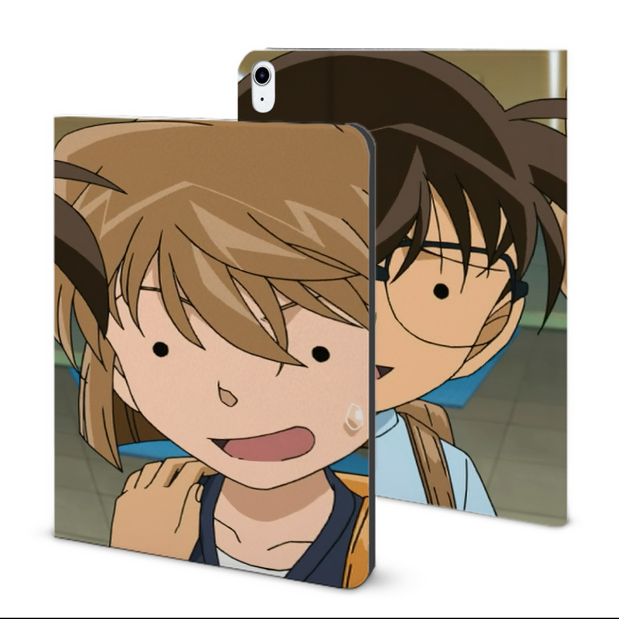 （画像用） 名探偵コナン Detective Conan IPad ケース ブック型 PUレザー TPU 耐衝撃 軽量 薄型 ペン収納なし 全面保護 IPad 各モデル対応